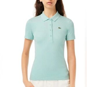 Lacoste Slim Fit Mint Green Button-Down Polo XL